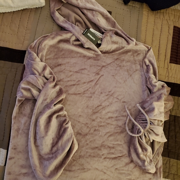 Express NWT velour hobo hoodie Medium - Picture 5 of 5